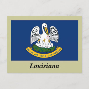 Postal Bandera del estado de Louisiana