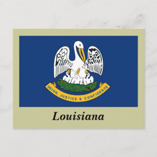 Postal Bandera del estado de Louisiana