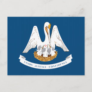 Postal Bandera del estado de Louisiana