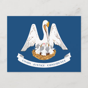 Postal Bandera del Estado de Louisiana Pelican Estado Lem