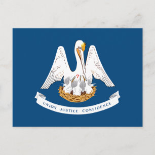 Postal Bandera del estado de Luisiana