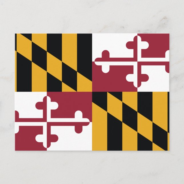 Postal Bandera del estado de Maryland Cruz de Calvert (Anverso)