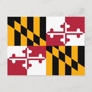 Postal Bandera del Estado de Maryland vibrante