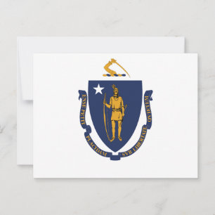 Postal Bandera del estado de Massachusetts Bay State indi
