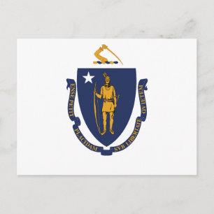 Postal Bandera del estado de Massachusetts Bay State indi