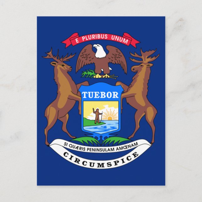 Postal Bandera del estado de Michigan (Anverso)