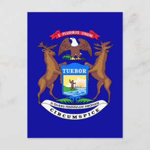 Postal Bandera del estado de Michigan