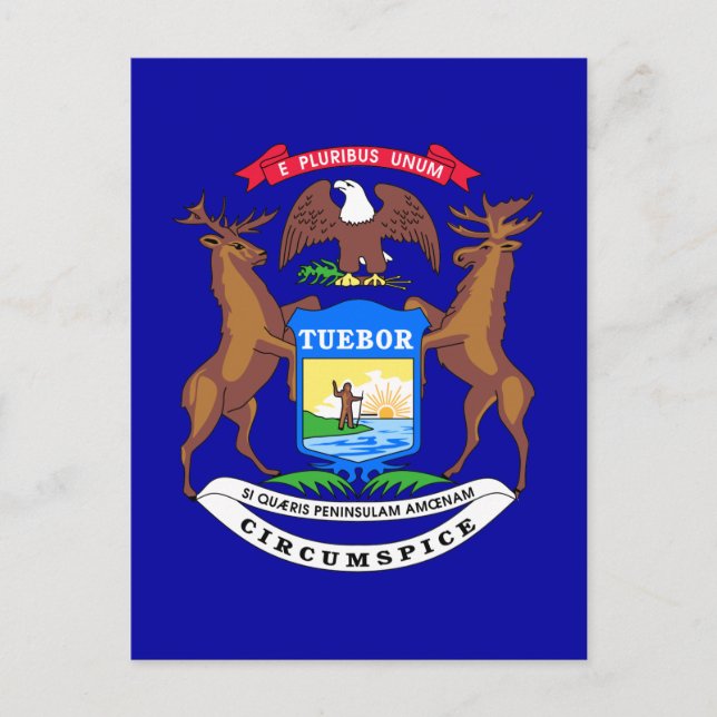 Postal Bandera del estado de Michigan (Anverso)