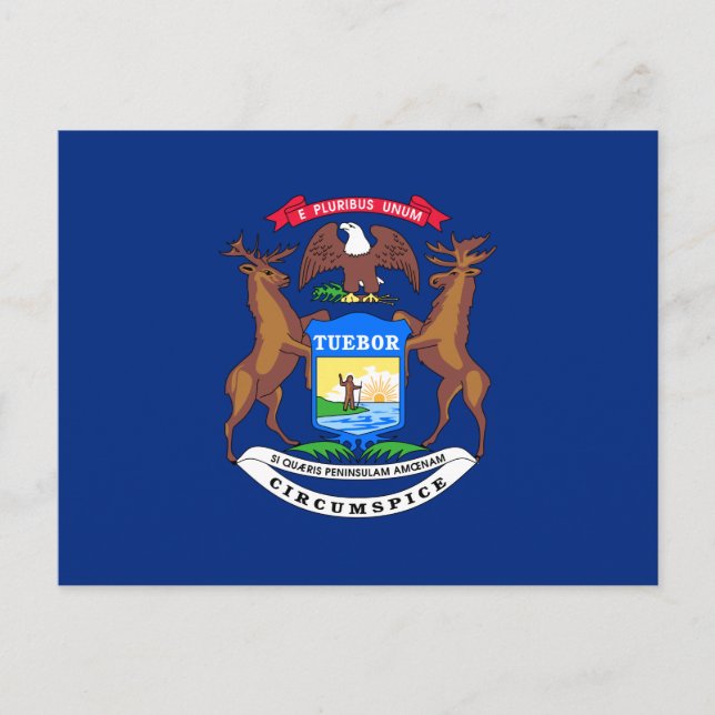 Postal Bandera del estado de Michigan (Anverso)