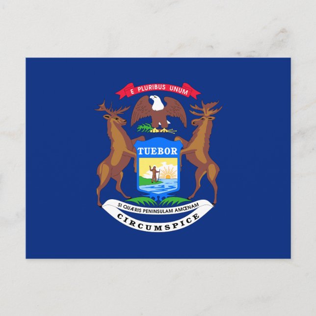 Postal Bandera del estado de Michigan (Anverso)