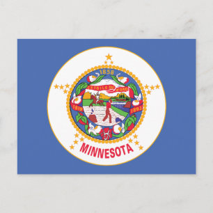 Postal Bandera del estado de Minnesota Tierra de 10000 la