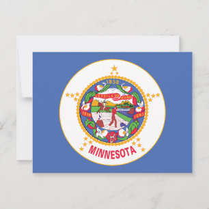 Postal Bandera del Estado de Minnesota Tierra de los 1000