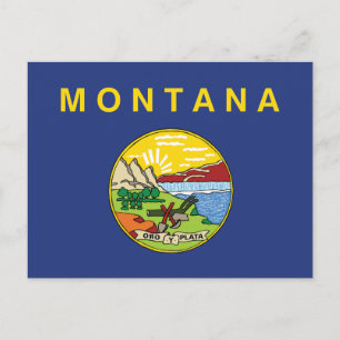 Postal Bandera del Estado de Montana Big Sky Country Oro