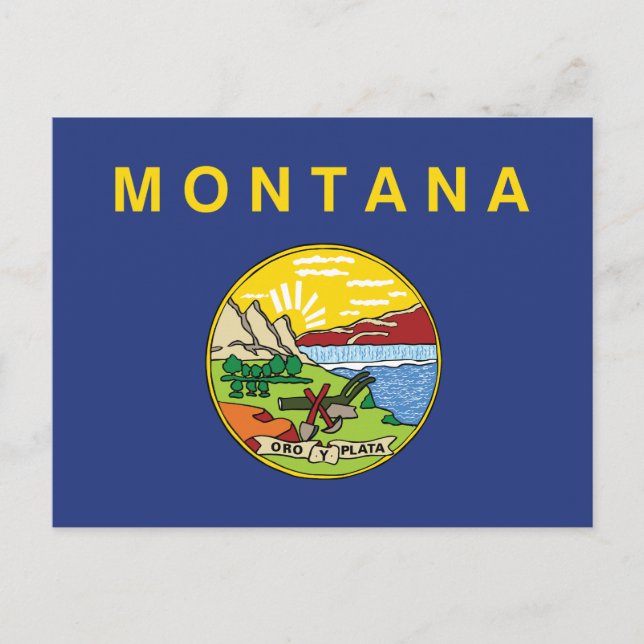 Postal Bandera del estado de Montana Big Sky Country Oro  (Anverso)