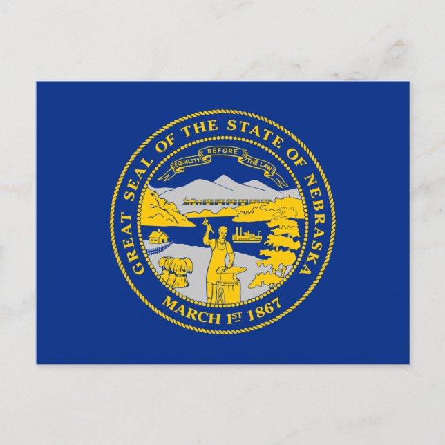 Postal Bandera del Estado de Nebraska (Anverso)