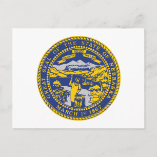 Postal Bandera del estado de Nebraska Sello del estado Co
