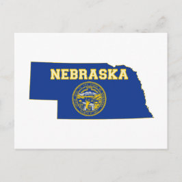 Postal Bandera del Estado de Nebraska y mapa