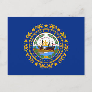 Postal Bandera del estado de New Hampshire