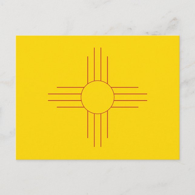 Postal Bandera del Estado de Nuevo México Símbolo del Sol (Anverso)