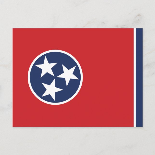 Postal Bandera del estado de Tennessee Tres estrellas Cír (Anverso)