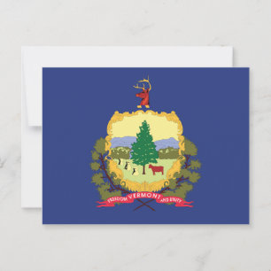 Postal Bandera del Estado de Vermont Pino Vaca Arce Monta
