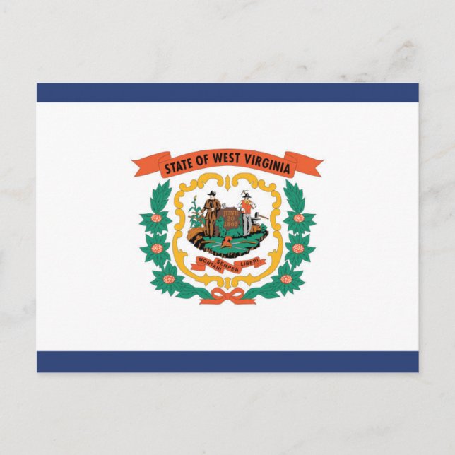 Postal Bandera del Estado de Virginia Occidental, Estados (Anverso)
