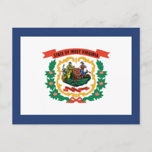 Postal Bandera del Estado de Virginia Occidental Montañés