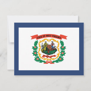 Postal Bandera del estado de Virginia Occidental Mountain