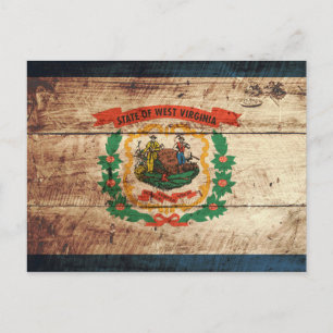 Postal Bandera del estado de Virginia Occidental sobre gr