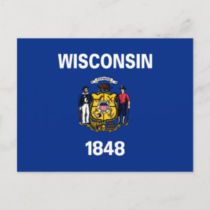 Postal Bandera del Estado de Wisconsin