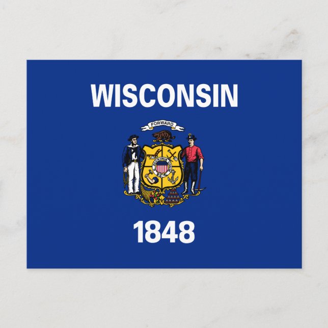 Postal Bandera del Estado de Wisconsin (Anverso)