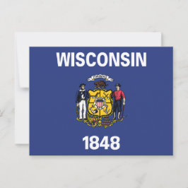 Postal Bandera del estado de Wisconsin Marinero Minero Ar