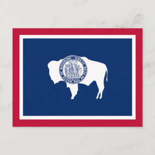 Postal Bandera del estado de Wyoming