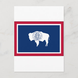 Postal Bandera del estado de Wyoming