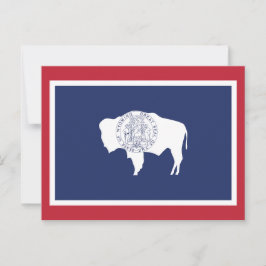 Postal Bandera del estado de Wyoming Bisonte Borde Rojo