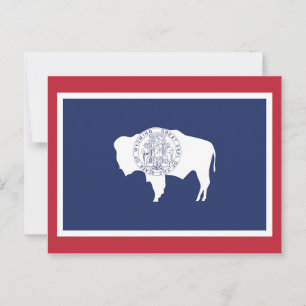 Postal Bandera del estado de Wyoming Bisonte Borde Rojo