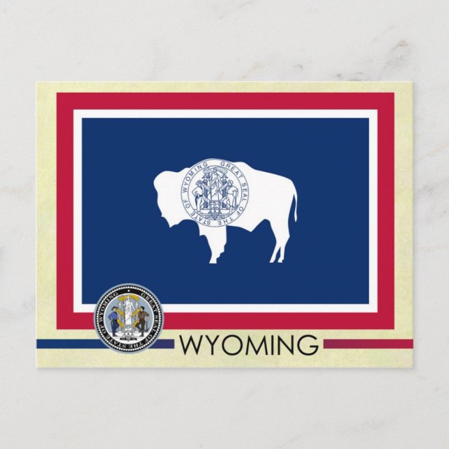 Postal Bandera del Estado de Wyoming y precinto (Anverso)