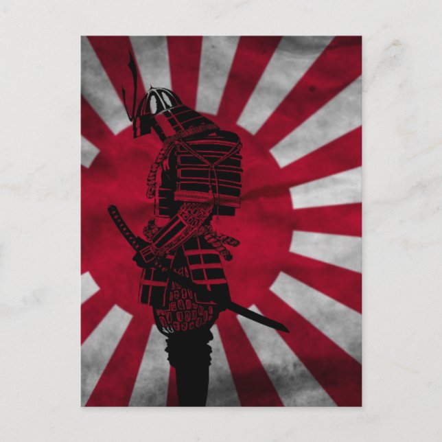 Postal Bandera del japonés del samurai (Anverso)
