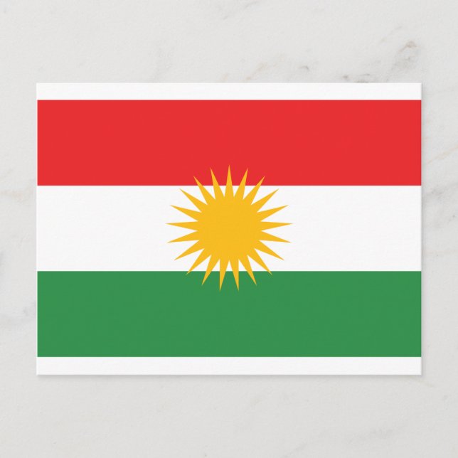 Postal Bandera del Kurdistán (Alay Kurdistán o Alaya Reng (Anverso)