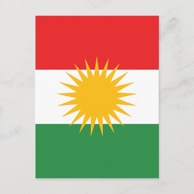 Postal Bandera del Kurdistán (Alay Kurdistán o Alaya Reng (Anverso)