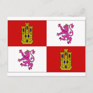 Postal Bandera del León de Castilla de España