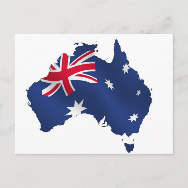Postal Bandera del mapa de Australia (Anverso)