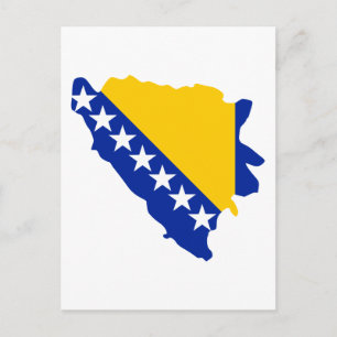 Postal Bandera del mapa de Bosnia y Herzegovina