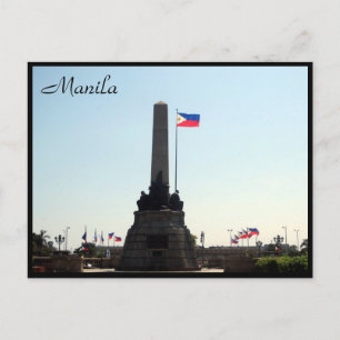 Postal bandera del monumento rizal