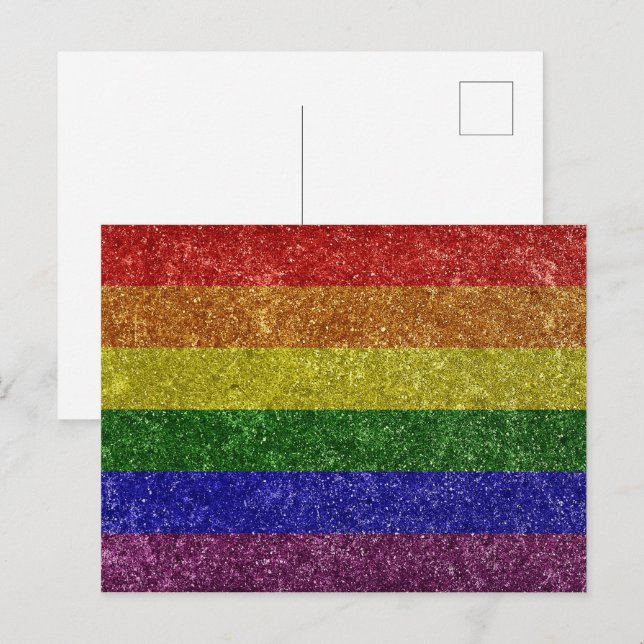 Postal Bandera del orgullo arco iris (Anverso / Reverso)
