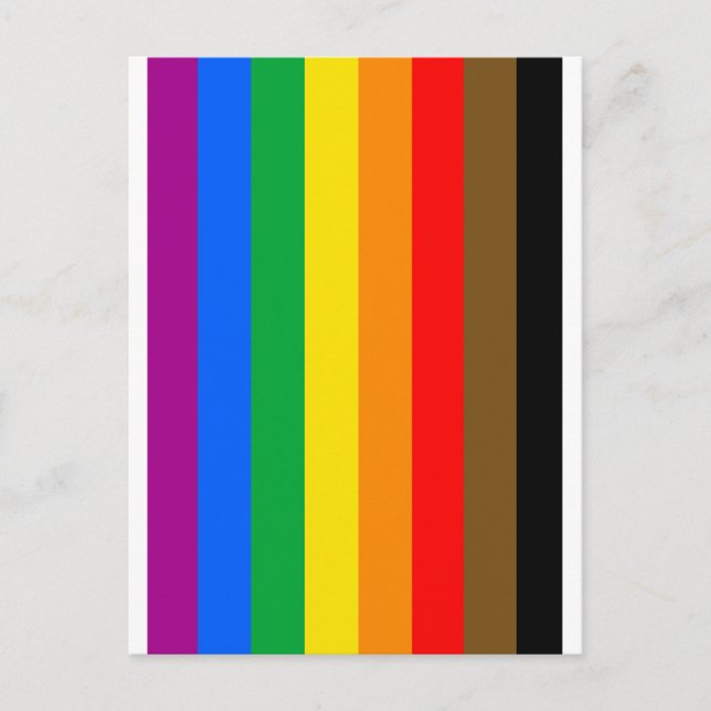 Postal Bandera del Orgullo Arcoíris de Filadelfia (Anverso)