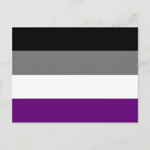 Postal Bandera del Orgullo Asexual {{{ Ace   Demi   Gris 