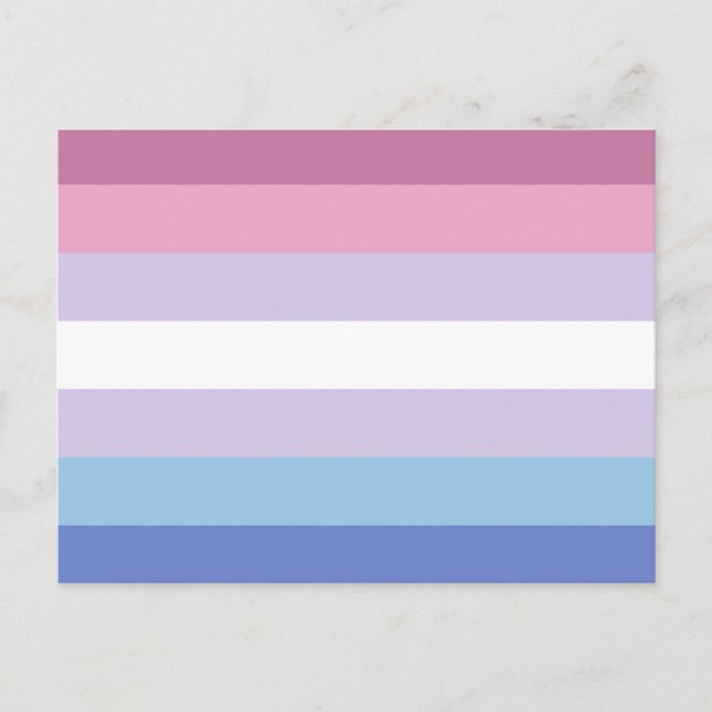 Postal Bandera del Orgullo Bigénero (Anverso)