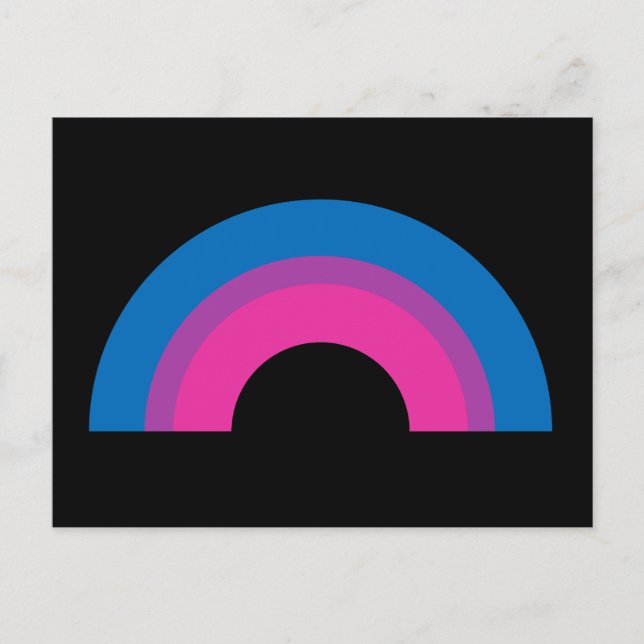Postal Bandera del Orgullo Bisexual Arcoiris (Anverso)