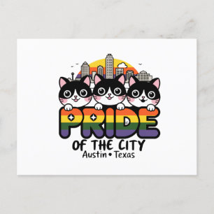 Postal Bandera del Orgullo de Austin City Texas EE. UU.